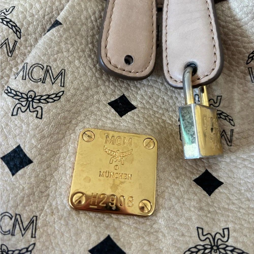 MCM Tan Monogram Hobo Bag - Picture 4 of 7